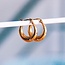 Koning Bamboe Stainless steel hoop earrings 19 mm "wide" - gold
