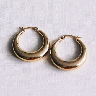 Koning Bamboe RVS creool 30mm “breed” – goud