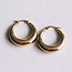 Koning Bamboe Stainless Steel Wide Hoop Earrings - 30 mm - Gold