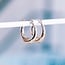 Koning Bamboe Stainless steel hoop earrings 19 mm "wide" - silver