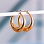 Koning Bamboe Breite Edelstahl-Kreolen - 30 mm - Gold