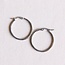 Koning Bamboe Stainless steel hoop earrings 30 mm "basic" - silver