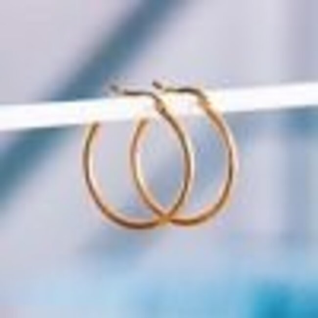 Koning Bamboe Basic Edelstahl-Creolen - 30 mm - Gold