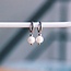 SS351 - RVS creolen met zoetwaterparel druppel - zilver