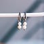 SS353 - RVS creolen met 2 zoetwaterparels - zilver