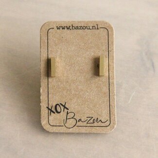 Koning Bamboe OS402 Edelstahl-Ohrstecker mit T-Steg - Goldfarben