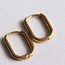 Koning Bamboe EA554: Stainless steel hoop earrings oval 16 mm "basic" - gold