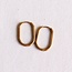 Koning Bamboe EA562: Stainless steel hoop earrings oval 21 mm "basic" - gold
