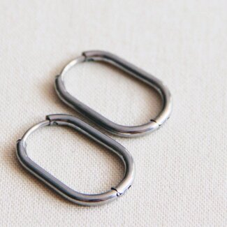 Koning Bamboe EA564: RVS creool ovaal 21mm "basic" - zilver