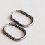 Koning Bamboe EA564: Stainless steel hoop earrings oval 21 mm "basic" - silver
