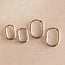 Koning Bamboe EA564 ovale Basic-Edelstahl-Kreolen - 21 mm - Silber