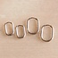 Koning Bamboe EA564: Stainless steel hoop earrings oval 21 mm "basic" - silver