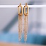 Ovale oorbel met ketting