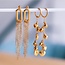 Ovale oorbel met ketting