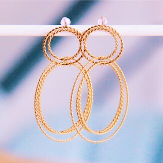Koning Bamboe Round twisted ring statement earrings
