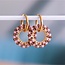 Koning Bamboe earrings with round facet pendant - green shades