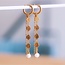 Koning Bamboe Stainless Steel Hoop Earrings with Coins, Pearl and Cords