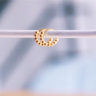 Koning Bamboe Roestvrijstalen oorringen 10 mm "ballen" - goud