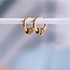 RVS oorringen met gedraaide ringen - goud