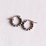 Koning Bamboe EA505 Stainless Steel Beaded Hoop Earrings - 14 mm - Silver