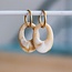 Koning Bamboe Stainless steel earrings with resin drop - mixed/gold