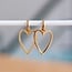 Koning Bamboe Stainless steel earrings long heart - gold