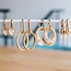Koning Bamboe Stainless steel earrings with resin drop - mixed/gold