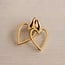 RVS oorbellen lang hartje - goud