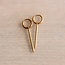 Koning Bamboe Stainless steel hoop earrings with bar XL - gold
