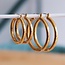 Koning Bamboe Maxi-Edelstahl-Kreolen - 40 mm - Goldfarben