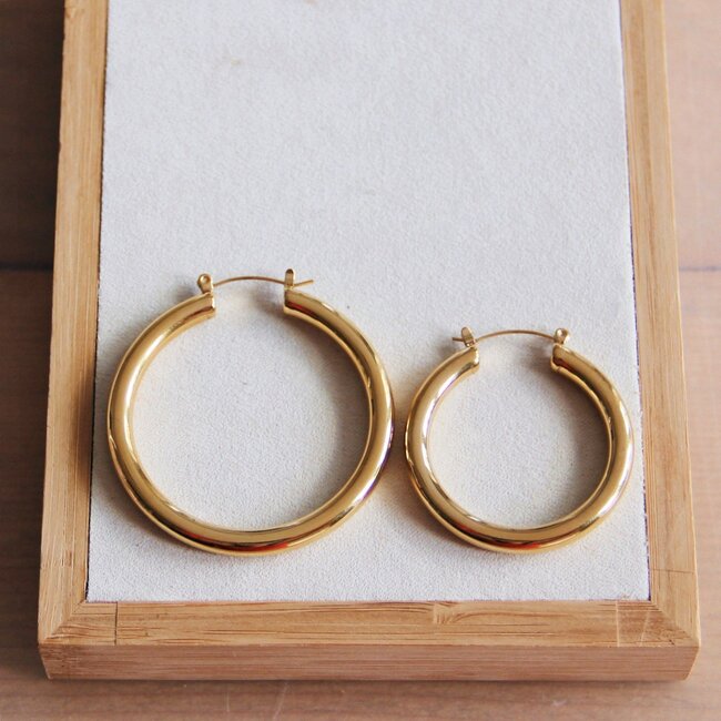 RVS ring maxi '40mm' – goud