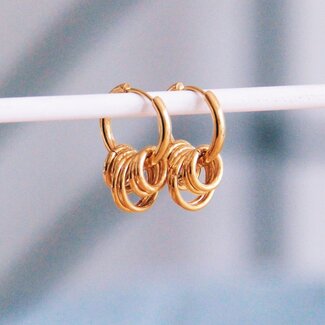 Koning Bamboe Edelstahl-Ohrringe mit Ringen - Gold