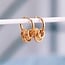 Koning Bamboe Stainless steel earrings with rings - gold