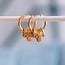 Koning Bamboe Stainless steel earrings with rings - gold