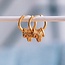 RVS oorbel met ringen - goud