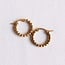 Koning Bamboe EA504.2 Edelstahl-Kreolen mit Kugeldesign - 20 mm - Gold