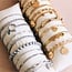 Koning Bamboe SA813 Stahlarmband mit flacher Schlangenkette - Gold