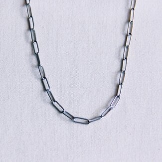Koning Bamboe Stainless Steel D-chain necklace - silver