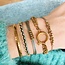 SA812 - Stalen platte armband gestreept - zilver