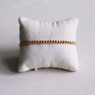 Koning Bamboe SA815 - Stalen kralenarmband - goud