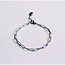 SA809 - Stalen armband met D-ketting - zilver