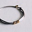 FW105 - Satijnen armband met ringen - taupe / goud
