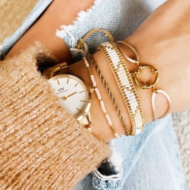 SA841: Stalen "twisted" armband klein - zilver