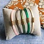 SS102 - Satijnen armband met ringen – zandkleurig / goud