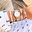 Koning Bamboe SS102 Satinarmband mit Ringen - Sand/Goldfarben