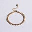 Koning Bamboe SA834: Steel chain bracelet with beads - gold