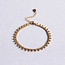 SA834: Stalen schakelarmband met balletjes - goud