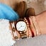 Koning Bamboe PC114 Gewebtes Armband - Nude/Cognac/Vergoldet