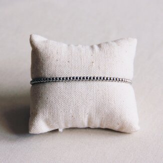 Koning Bamboe SA831 Stahlperlen-Armband Small - Silberfarben