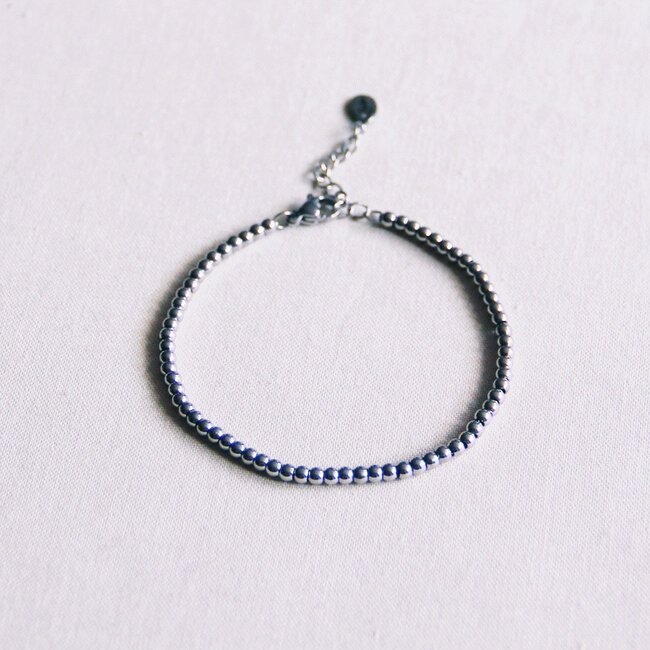 SA831: Stalen kralenarmband "Small" - zilver